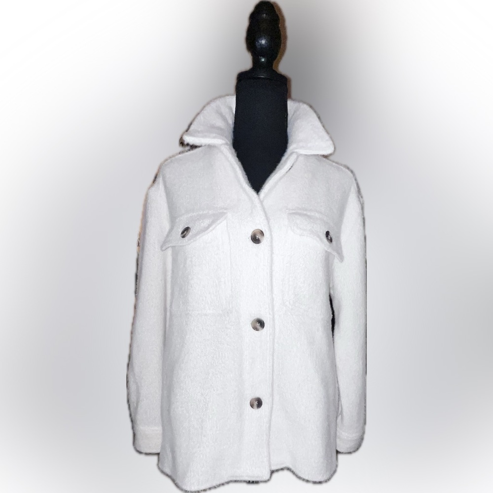 Old Navy Women's Cream Teddy Jacket